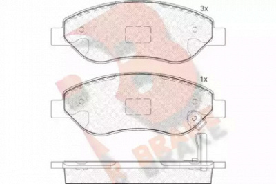 R BRAKE rb1850 -  Комплект тормозных колодок, дисковый тормоз